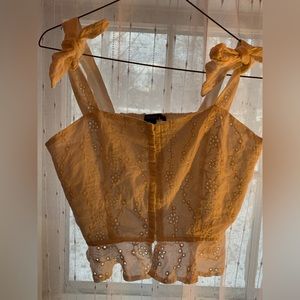 dainty floral eyelet tank